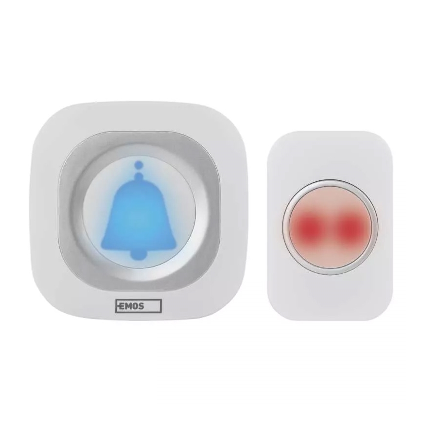 Campainha sem fios para tomada 230V + 1xCR2032 IP44 branca