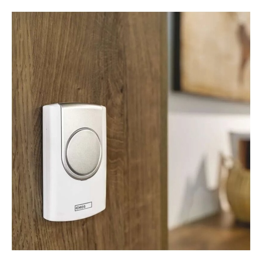 Campainha sem fios 3xAA/1xCR2032 IP44 branco/prateado