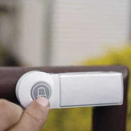 Campainha sem fios 3xAA/1xCR2032 IP44 branco/prateado