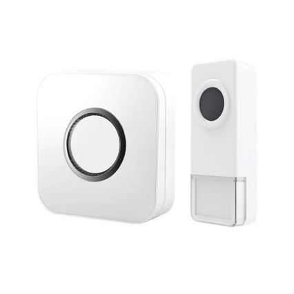 Campainha sem fios 3xAAA/1xA23 IP55 branco