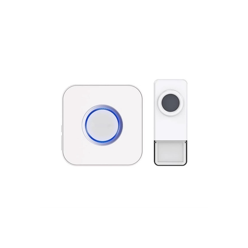 Campainha sem fios 3xAAA/1xA23 IP55 branco