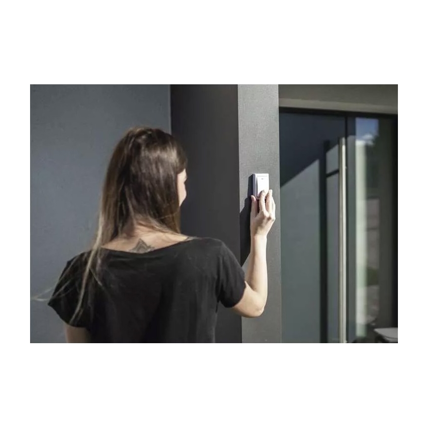 Campainha sem fios de tomada 230V IP44 branca