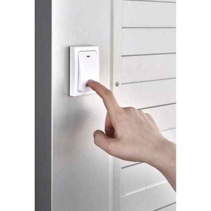 Campainha sem fios de tomada 230V IP44 branca