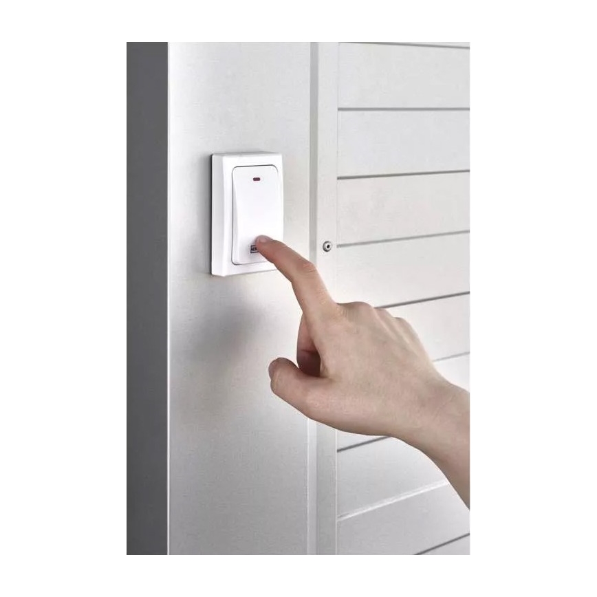 Campainha sem fios de tomada 230V IP44 branca