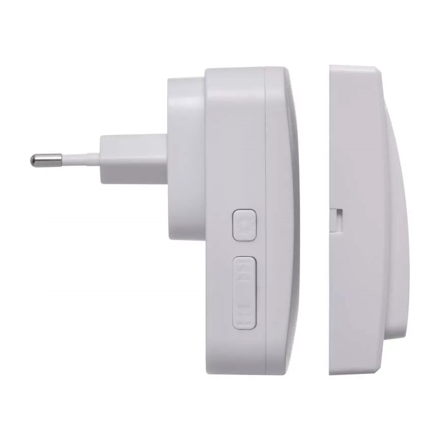 Campainha sem fios de tomada 230V IP44 branca