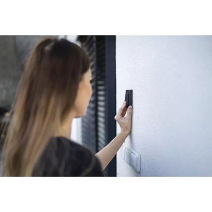 Campainha sem fios de tomada 230V IP44 preta