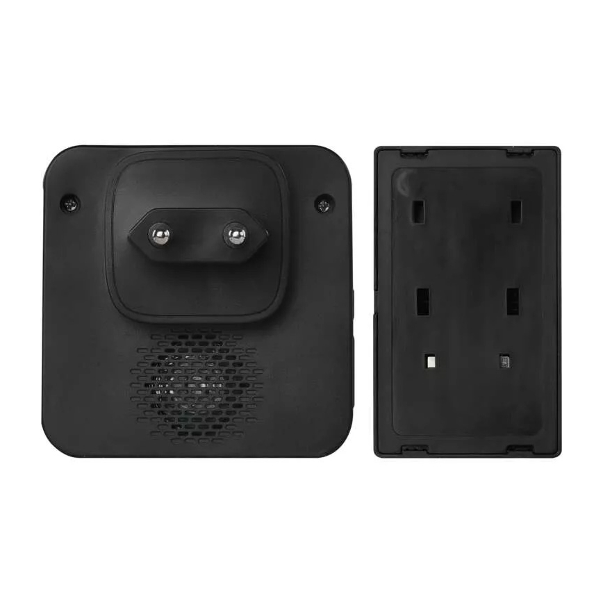 Campainha sem fios de tomada 230V IP44 preta