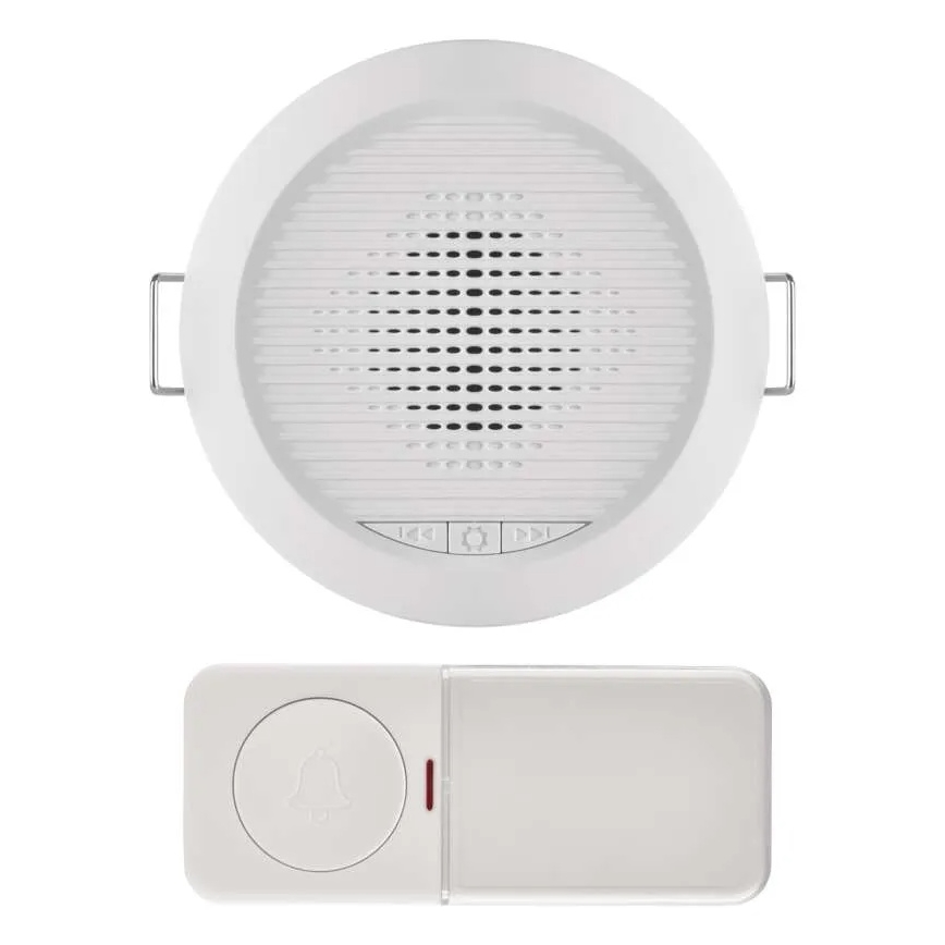 Campainha sem fios encastrada 230V + 1xCR2032 branca