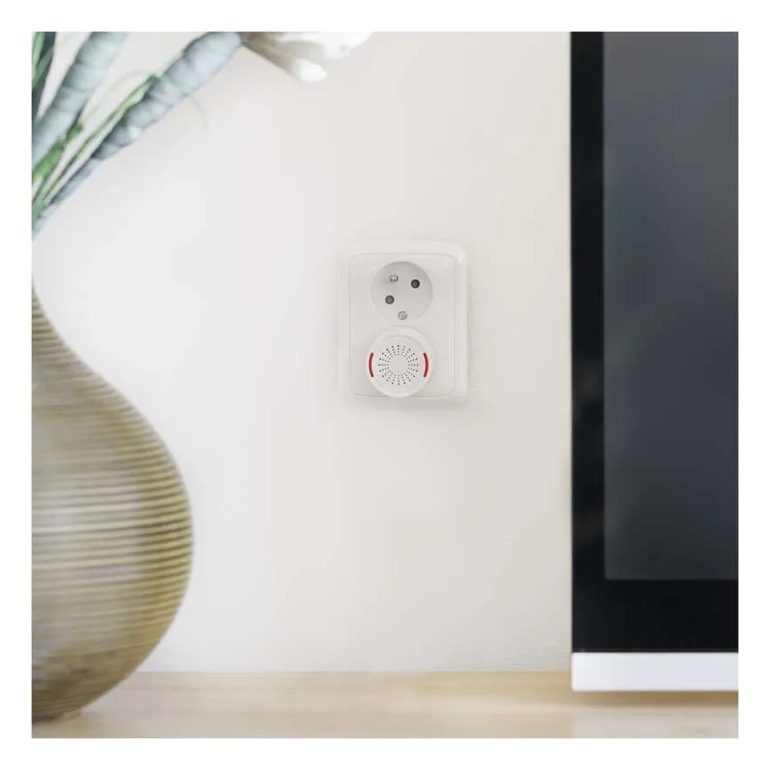 Campainha sem fios para tomada 230V + 1xCR2032 branca