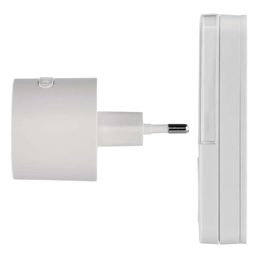 Campainha sem fios para tomada 230V + 1xCR2032 branca