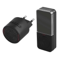 Campainha sem fios para tomada 230V + 1xCR2032 preta