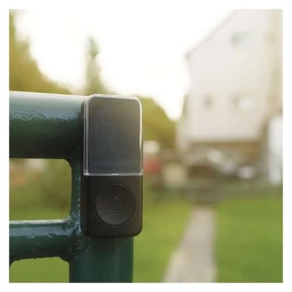 Campainha sem fios para tomada 230V + 1xCR2032 preta