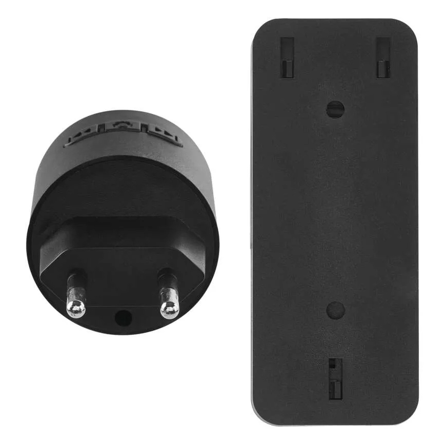 Campainha sem fios para tomada 230V + 1xCR2032 preta