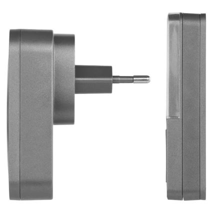 Campainha sem fios para tomada GoSmart 230V + 1x CR2032 cinzenta Wi-Fi