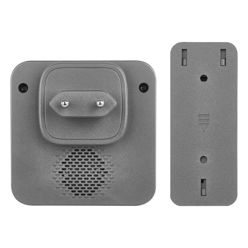 Campainha sem fios para tomada GoSmart 230V + 1x CR2032 cinzenta Wi-Fi