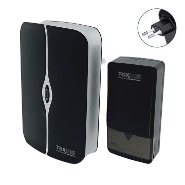 Campainha sem fios para tomada PIEZO BELL 230V + 1x23A IP40 preta