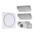 Campainha Sem Fios Plug-in 230V + 2x botão 2xCR2032 IP56 branco