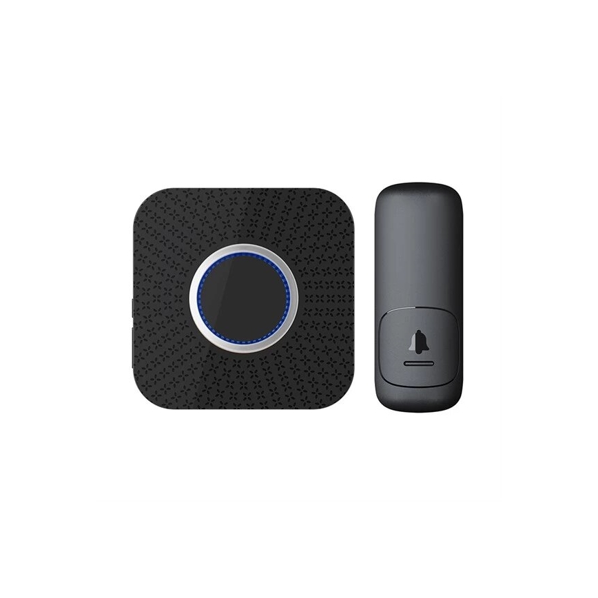 Campainha Sem Fios Plug-in cinético 230V preto