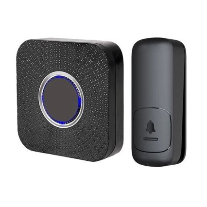 Campainha Sem Fios Plug-in cinético 230V preto