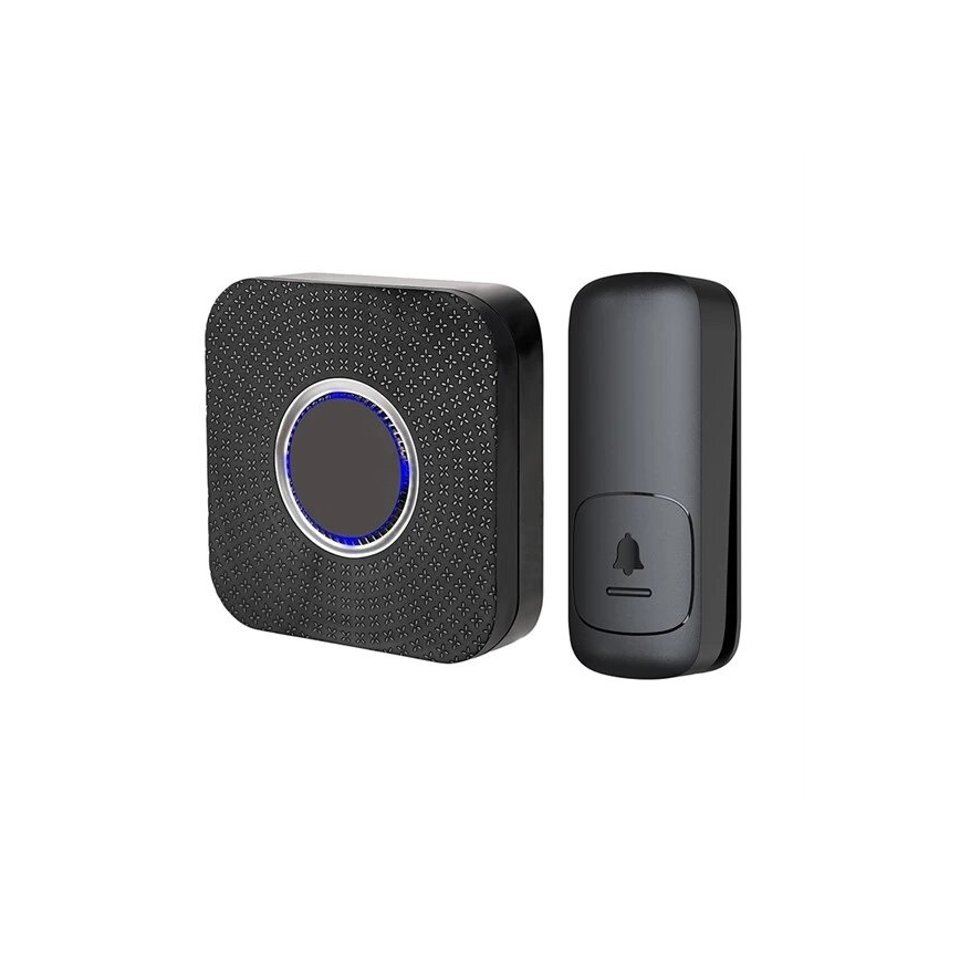 Campainha Sem Fios Plug-in cinético 230V preto