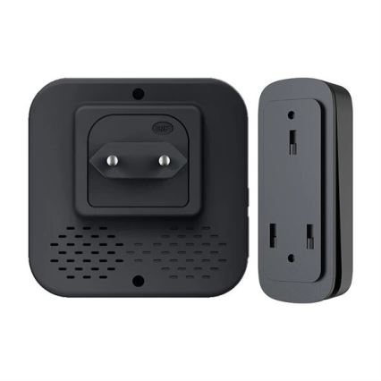 Campainha Sem Fios Plug-in cinético 230V preto