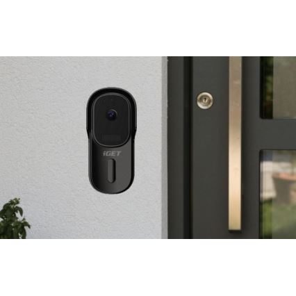 Campainha vídeo com sensor de movimento Full HD 1080p 5200 mAh IP65 Wi-Fi preto
