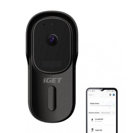 Campainha vídeo com sensor de movimento Full HD 1080p 5200 mAh IP65 Wi-Fi preto