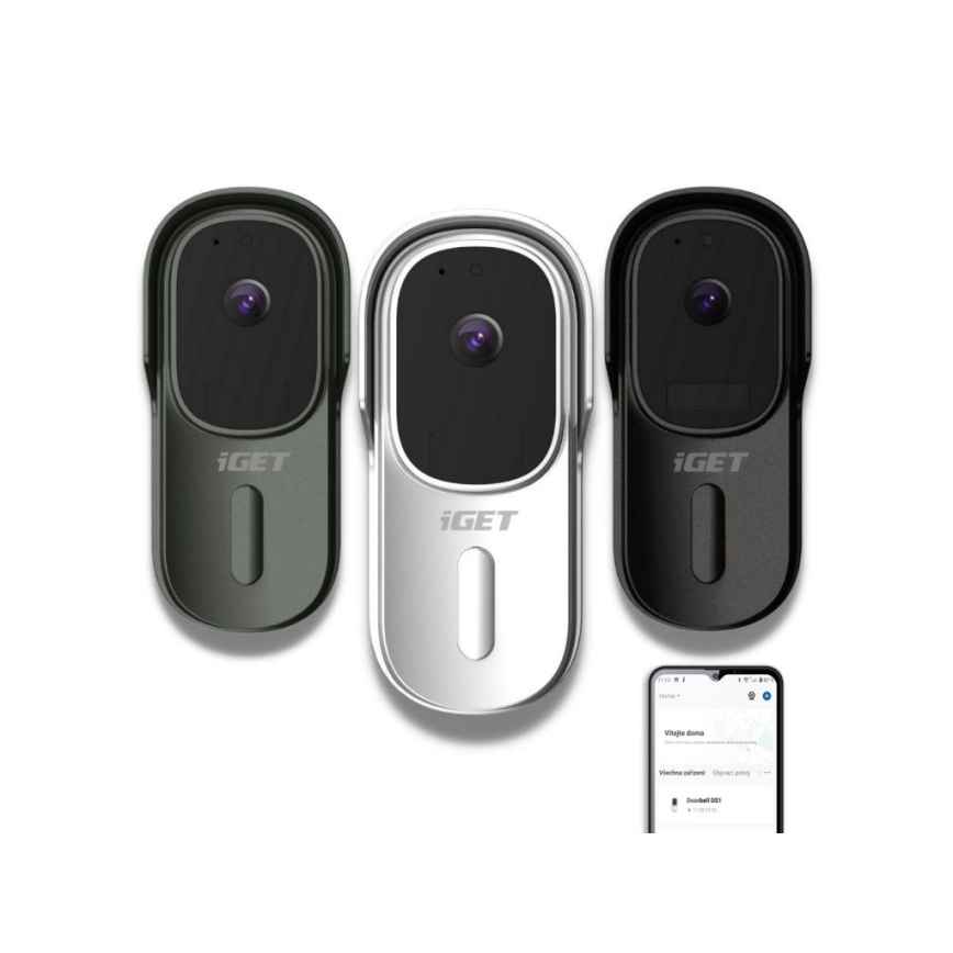 Campainha vídeo com sensor de movimento Full HD 1080p 5200 mAh IP65 Wi-Fi preto