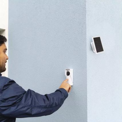 Campainha de vídeo sem fios com painel solar GoSmart 4400 mAh 3xAA IP44 Wi-Fi Tuya