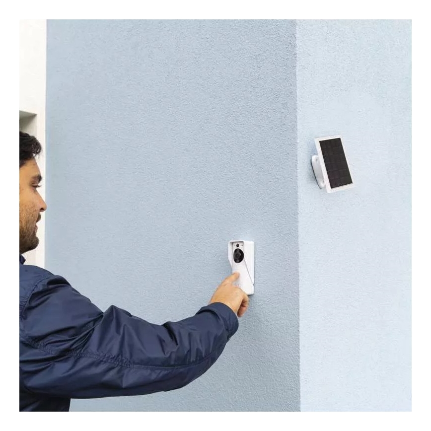 Campainha de vídeo sem fios com painel solar GoSmart 4400 mAh 3xAA IP44 Wi-Fi Tuya