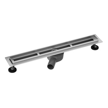 Canaleta de duche 75x7,6 cm prateada/cinzenta