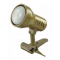 Candeeiro com clipe KD 1xE27/24W/230V dourado