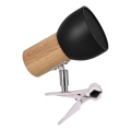 Candeeiro com clipe SVENDA 1xE27/60W/230V carvalho/preto