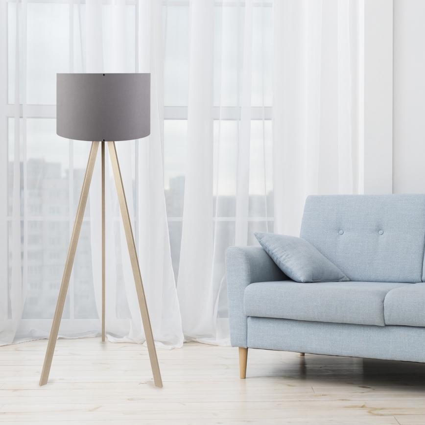 Candeeiro de chão AYD 1xE27/60W/230V cinzento/bege