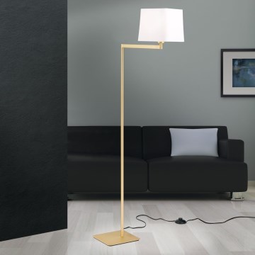 Candeeiro de chão CARLTON 1xE27/40W/230V branco/dourado