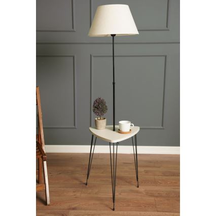 Candeeiro de chão com mesa 1xE27/40W/230V preto/creme