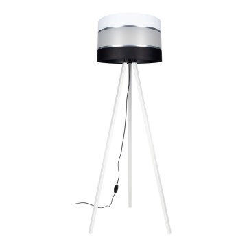 Candeeiro de chão CORAL 1xE27/60W/230V branco/preto/cromado mate