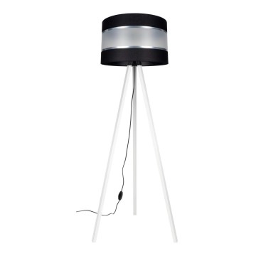 Candeeiro de chão CORAL 1xE27/60W/230V branco/preto/cromado mate