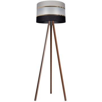 Candeeiro de chão CORAL 1xE27/60W/230V castanho/preto/cinzento/dourado