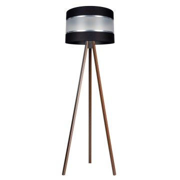 Candeeiro de chão CORAL 1xE27/60W/230V castanho/preto/cromado mate