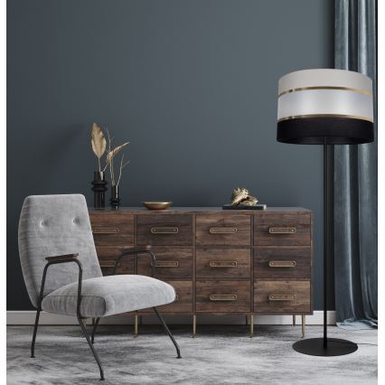 Candeeiro de chão CORAL 1xE27/60W/230V preto/cinzento