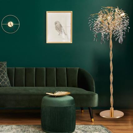 Candeeiro de chão de cristal 5xG9/40W/230V dourado