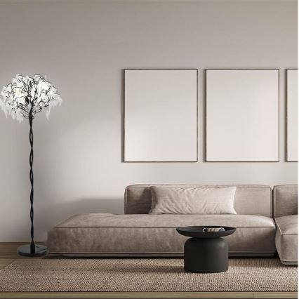 Candeeiro de chão de cristal 5xG9/40W/230V preto