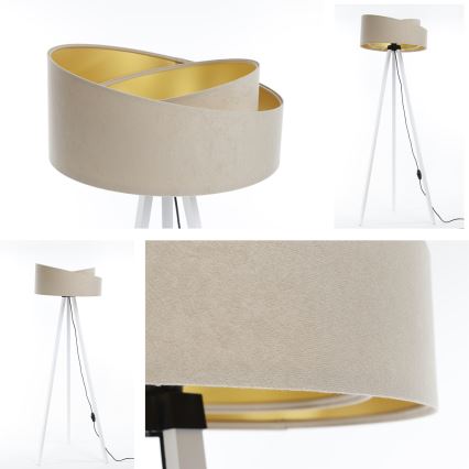 Candeeiro de chão GALAXY 1xE27/60W/230V bege/branco