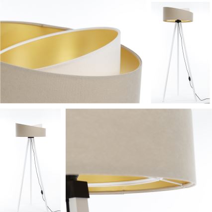 Candeeiro de chão GALAXY 1xE27/60W/230V bege/branco