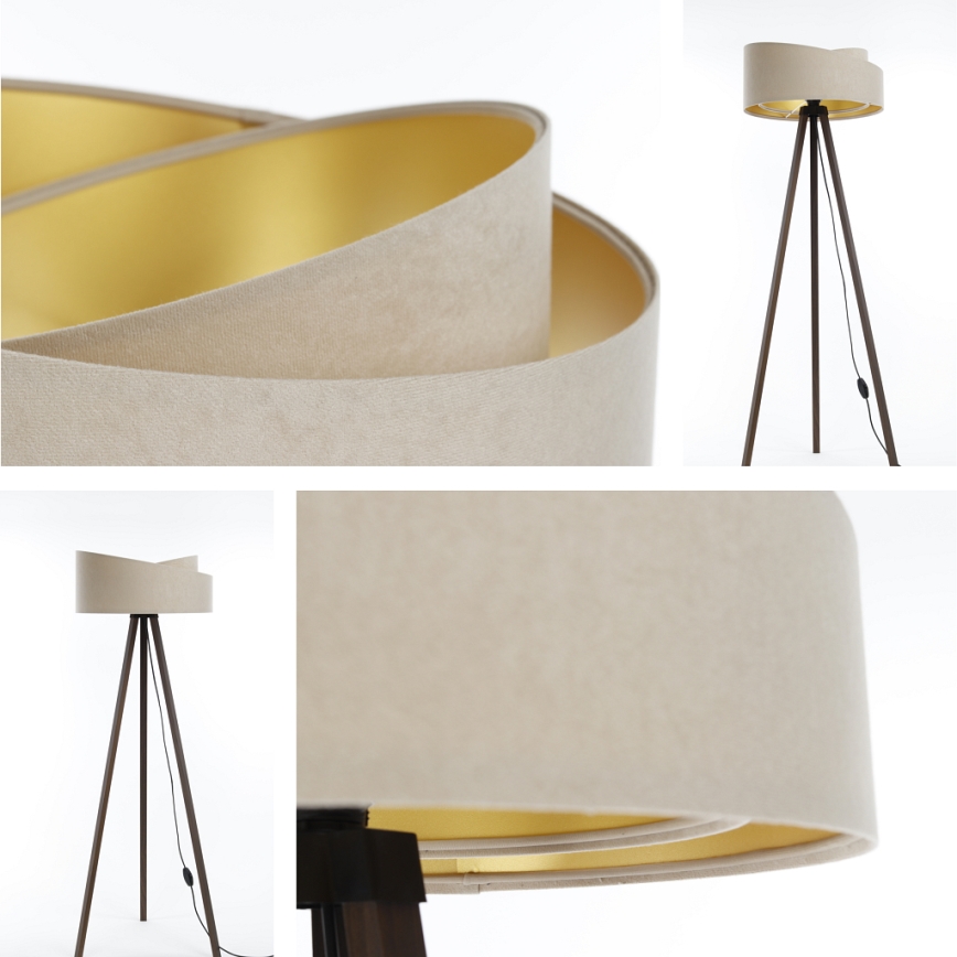 Candeeiro de chão GALAXY 1xE27/60W/230V bege/castanho