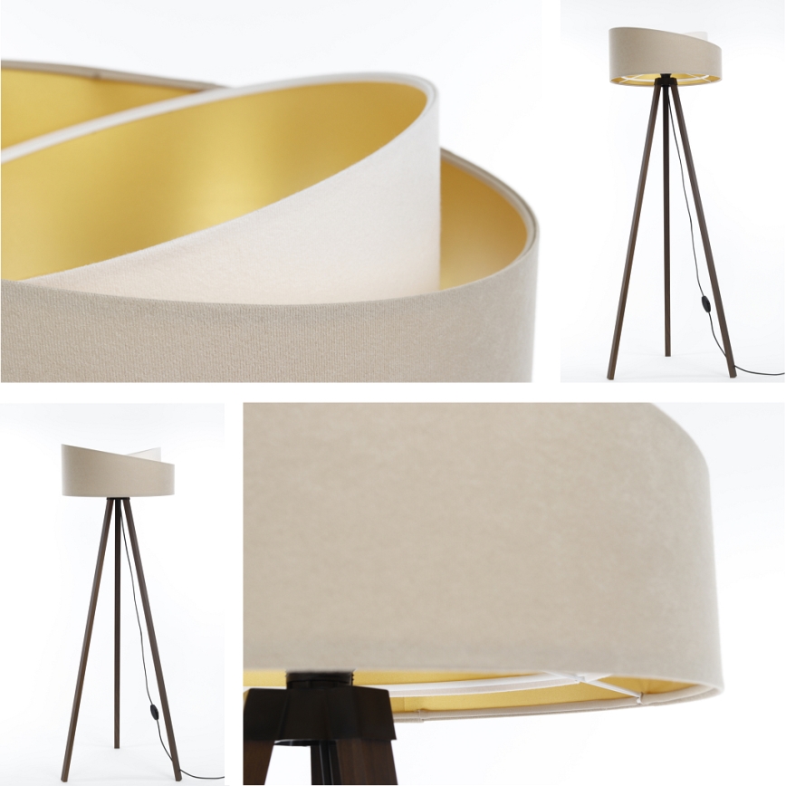 Candeeiro de chão GALAXY 1xE27/60W/230V bege/castanho