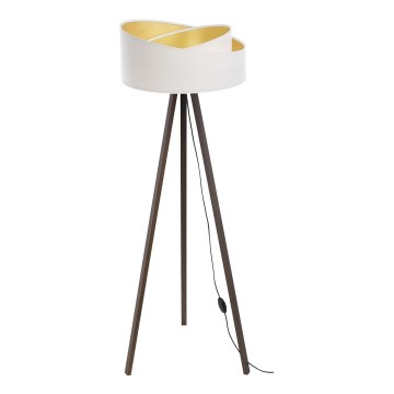 Candeeiro de chão GALAXY 1xE27/60W/230V branco/castanho