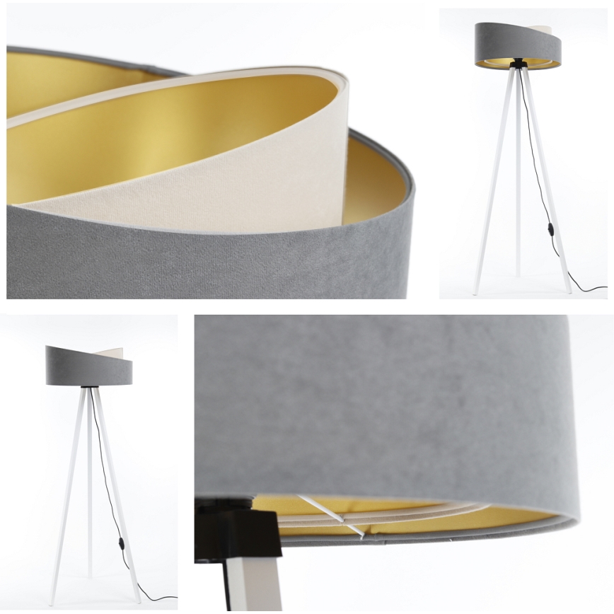 Candeeiro de chão GALAXY 1xE27/60W/230V cinzento/branco