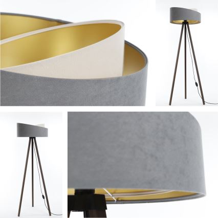 Candeeiro de chão GALAXY 1xE27/60W/230V cinzento/castanho